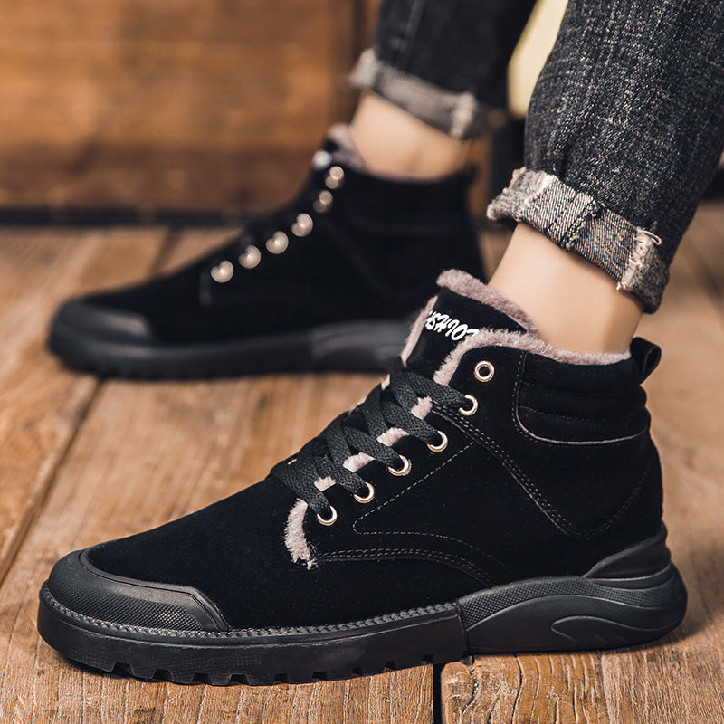 Ankle Boots Men Winter Warm Plush Shoes