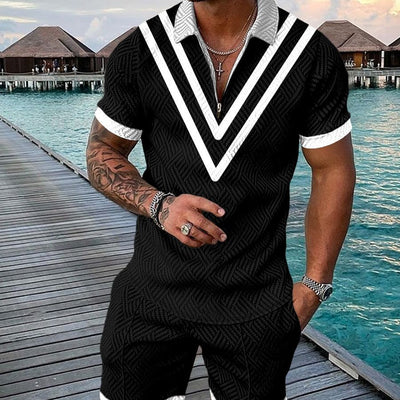 Men's Summer New Polo Shirt Suit Plus Size Fashion