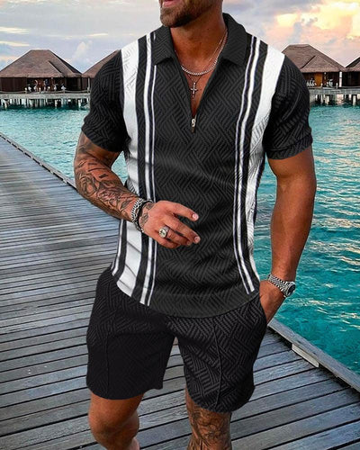 Men's Summer New Polo Shirt Suit Plus Size Fashion