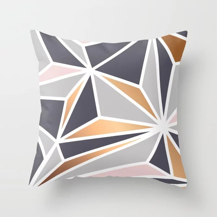 Pink Geometric Abstract Decorative Pillows Case