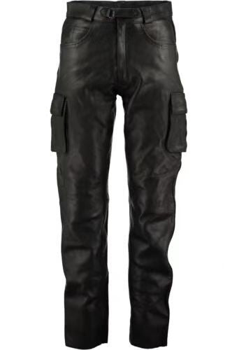 Solid Color Men's PU Leather Casual Leather Pants Trousers