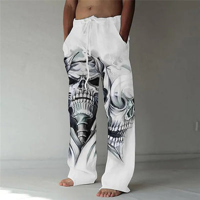 Men's Fashion Personality Vintage Print Wide Casual Pants