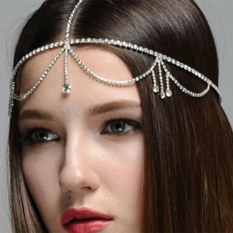 Tassel Niche Rhinestone Hair Accessories Bridal Headdress Jewelry