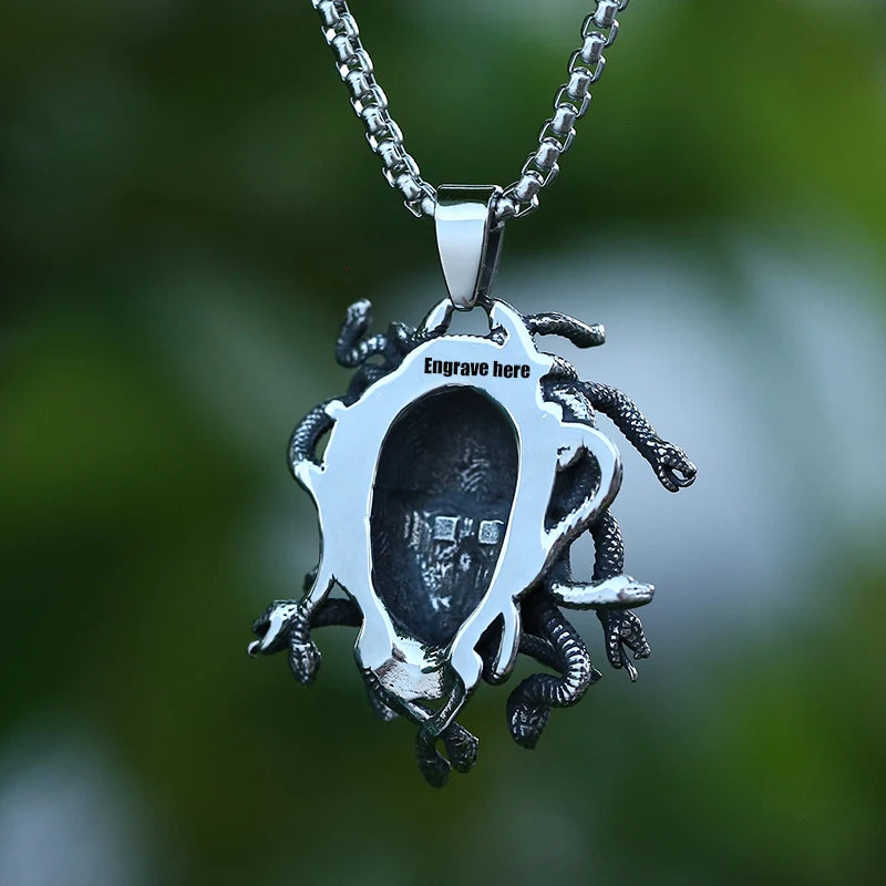 Dropshipping Movie 2024 New 316L Stainless Steel Men's Medusa Pendant Necklace Vintage Snake Animal Accessories Party Gift