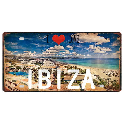 Ibiza Egypt Munich Haikidiki City Metal Sign Tin Plate Vintage Poster For Wall Art Shop Club Bar Home Decor 30X15CM DC-1369A