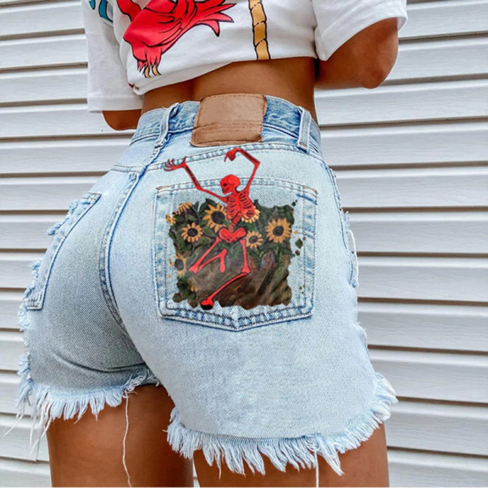 Skinny Jeans Shorts Women Vintage Distressed Denim Shorts Casual Trousers Women Jeans Sexy Buttock Streetwear Hot Short Pants