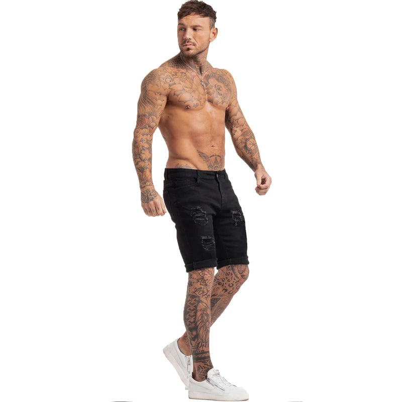 Mens Shorts Summmer Fitness Shorts Elastic Waist Ripped Summer Jeans Shorts for Men Casual Streetwear Dropshipping EU Size dk07