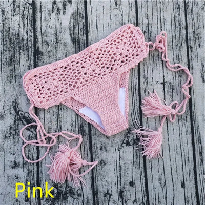 15 Color Women Openwork Mediterranean Grid Crochet Shorts Bikini Bottom Tassel Casual Beach Bandage Hot Pants