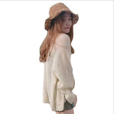 Kaguster Knitted Cardigan women plus size Summer cardigan Sweater women Loose Hollow coat kardigan Sweter Cardigans korean top