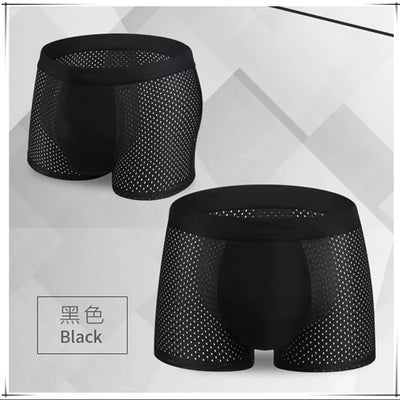 4pcs/Lot Underwear Men's Panties Boxers Shorts Male Underpants for Man Mesh Sexy Homme Bamboo Ice Silk Nylon Large Size 6XL 7XL