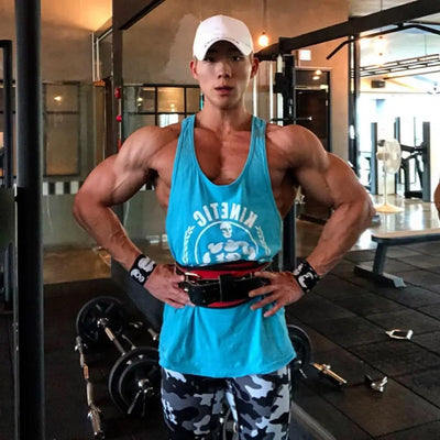 Summer Gym Sleeveless Shirt Men Bodybuilding Tank Top Fitness Training Cotton Print Singlet Stringer Undershirt Male Casual Vest