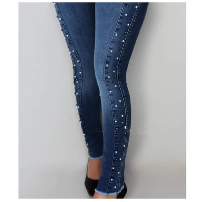 Womens Sexy Butt Jeans Ultra Stretchy Butt Lifting Bottom Up Denim Pants Columbia  Waisted Nail Drill Bead Decorated Y2k