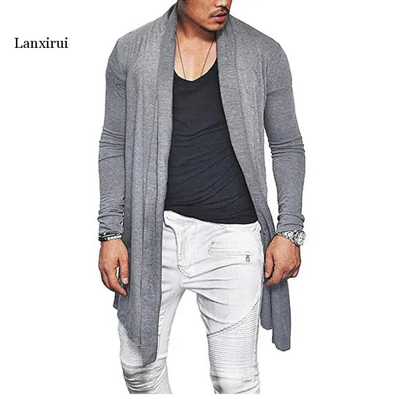 Autumn Men Stylish Knitted Cardigan Slim Fit Pleated Long Sleeve Casual Sweater Overcoat Tops M-XXXL