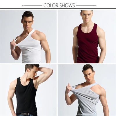 BROWON Men Tank Top Brand High Quality 100% Cotton Undershirt Bodybuilding Singlet Fitness Sleeveless Vest Men Tank Tops