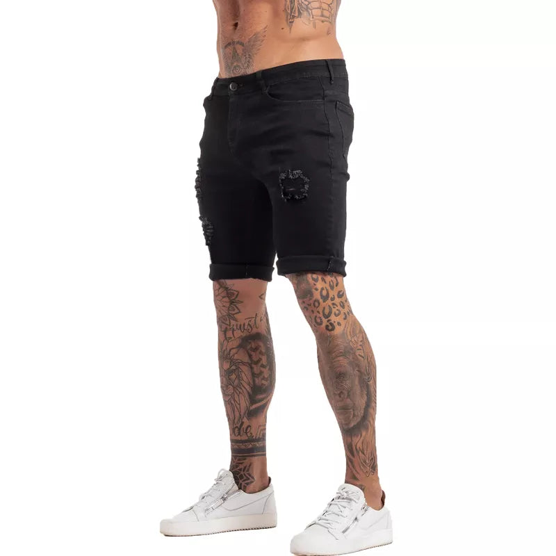 Mens Shorts Summmer Fitness Shorts Elastic Waist Ripped Summer Jeans Shorts for Men Casual Streetwear Dropshipping EU Size dk07