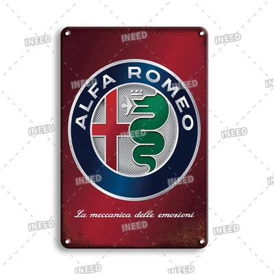 Vintage Alfa Romeo Art Poster Tin Sign Garage Home Decorative Metal Plate Retro Car Stickers Man Cave Decor Metal Plaque Signs