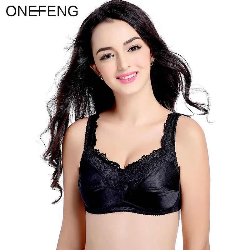 ONEFENG 6019 Mastectomy Bra for Breast Cancer Women Designed with Pockets Fill Silicone Boobs Prosthesis