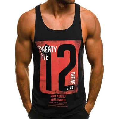 CHAMSGEND Tank Tops Letter Printed Men Sleeveless Tanktops For Boys Bodybuilding Clothing Undershirt Fitness Stringer 5.JAN.15