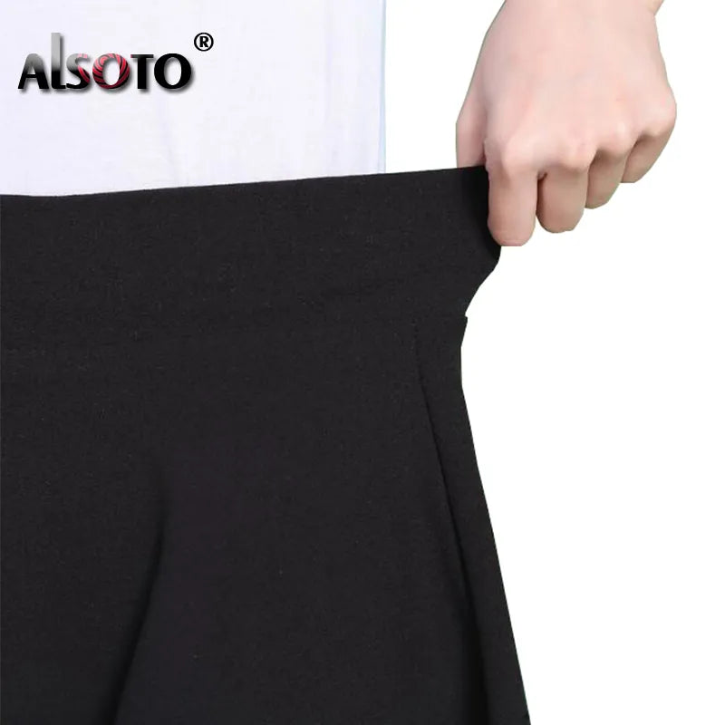 Fashion Summer Style Women Skirt Solid Color Sexy High Waist Midi Pleated Skirts Black School Korean Version Mini A-line Saia