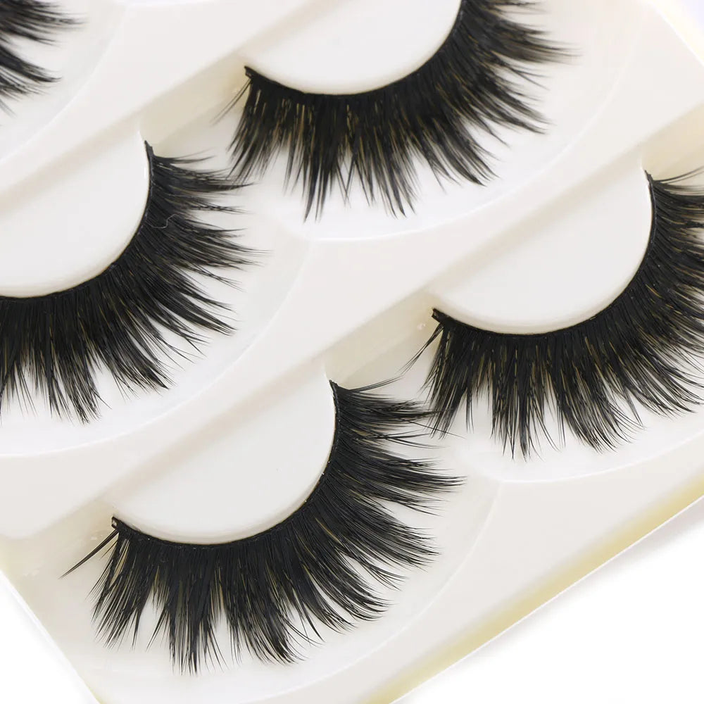 5 Pairs Soft Women Lady Makeup Thick False Eyelashes Eye Lashes Long Black Natural Handmade Makeup Beauty Tools