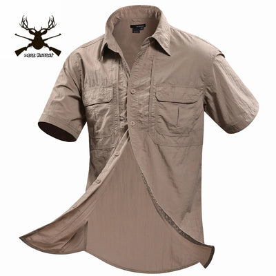 MEGE Summer Men Shirt Military Men Short Sleeve Shirt Casual Shirt Mens Brand Social Clothing Chemise Homme Camisa Masculina 2XL