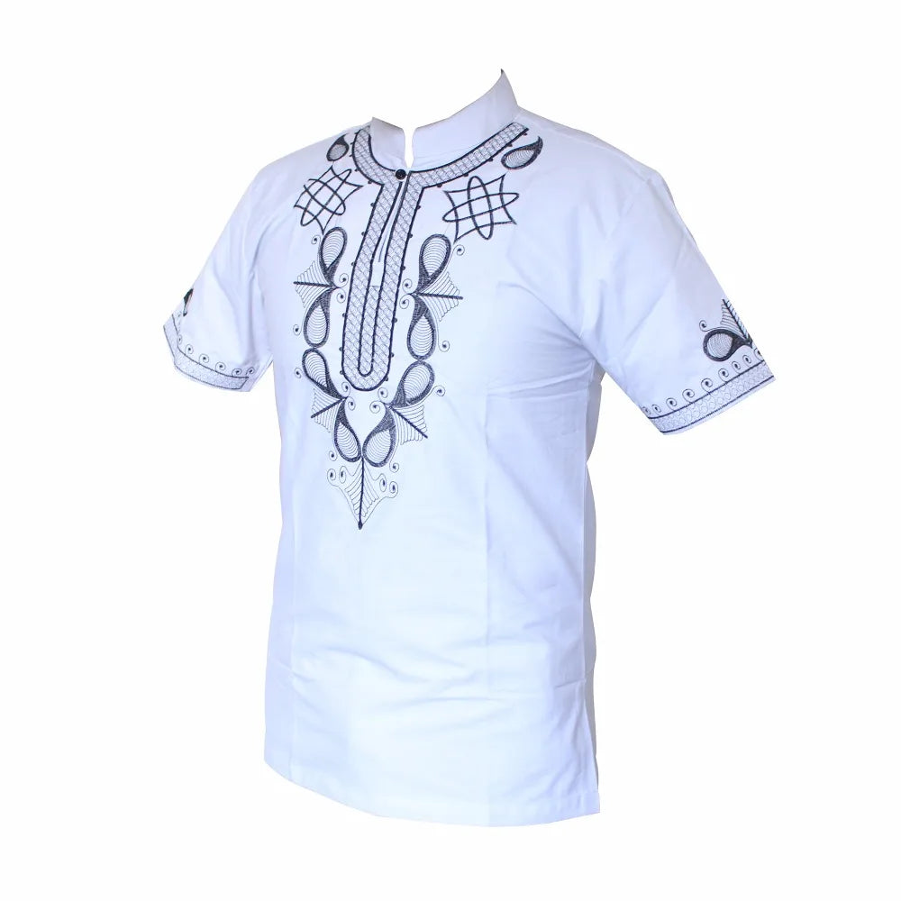 Dashikiage Dashiki Men Shirt African Haute Tribal Blouse Embroidered Ankara T-shirt