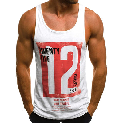 CHAMSGEND Tank Tops Letter Printed Men Sleeveless Tanktops For Boys Bodybuilding Clothing Undershirt Fitness Stringer 5.JAN.15