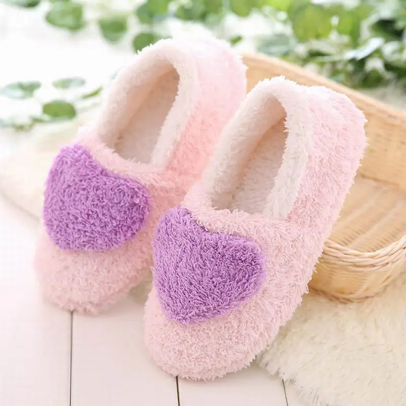 Retail!!! Lovely Ladies Home Floor Soft Women indoor Slippers Outsole Cotton-Padded Shoes Female Cashmere Warm Casual Shoes