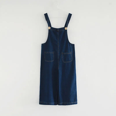 Qiukichonson Wide Leg Jumpsuit With Pockets Spring Summer Womens Rompers Plus Size Jumpsuits Mori Girl Denim Overalls 4XL 5XL