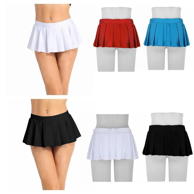 Women Schoolgirl Mini Skirt Low Rise Comfortable Pleated Party Nightwear Clubwear Cosplay Costume Party Performance Sexy Skirts