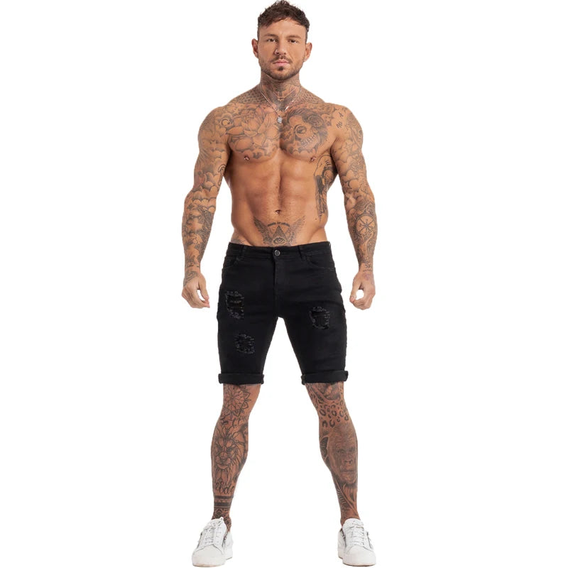 Mens Shorts Summmer Fitness Shorts Elastic Waist Ripped Summer Jeans Shorts for Men Casual Streetwear Dropshipping EU Size dk07