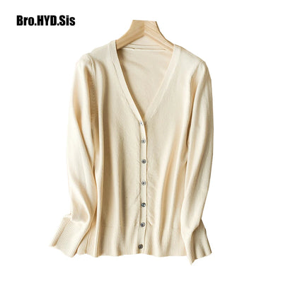 Casual Women Button Cardigans Solid Color 2023 Fashion Slim Fit Ladies Knitted Sweater Long Sleeve Jacket Autumn Tops