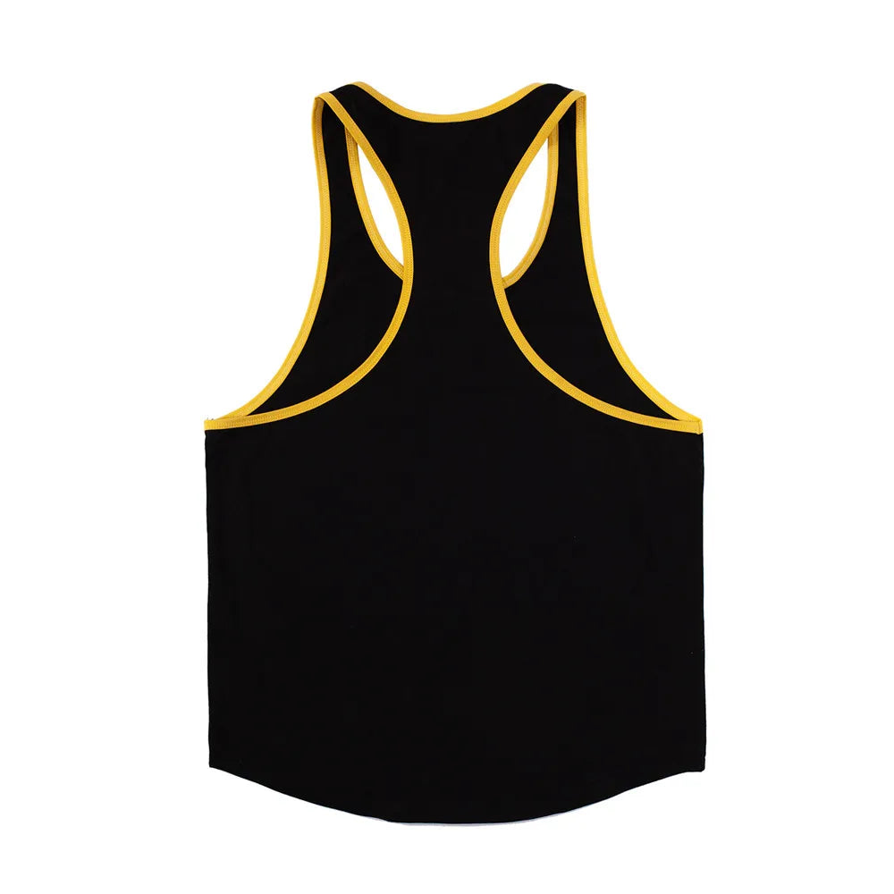 Summer Gym Sleeveless Shirt Men Bodybuilding Tank Top Fitness Training Cotton Print Singlet Stringer Undershirt Male Casual Vest