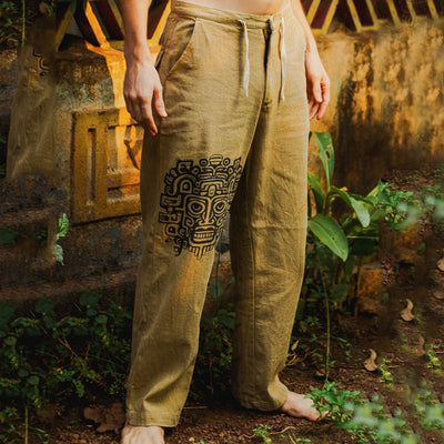 Printed Loose Ethnic Style Casual Trousers