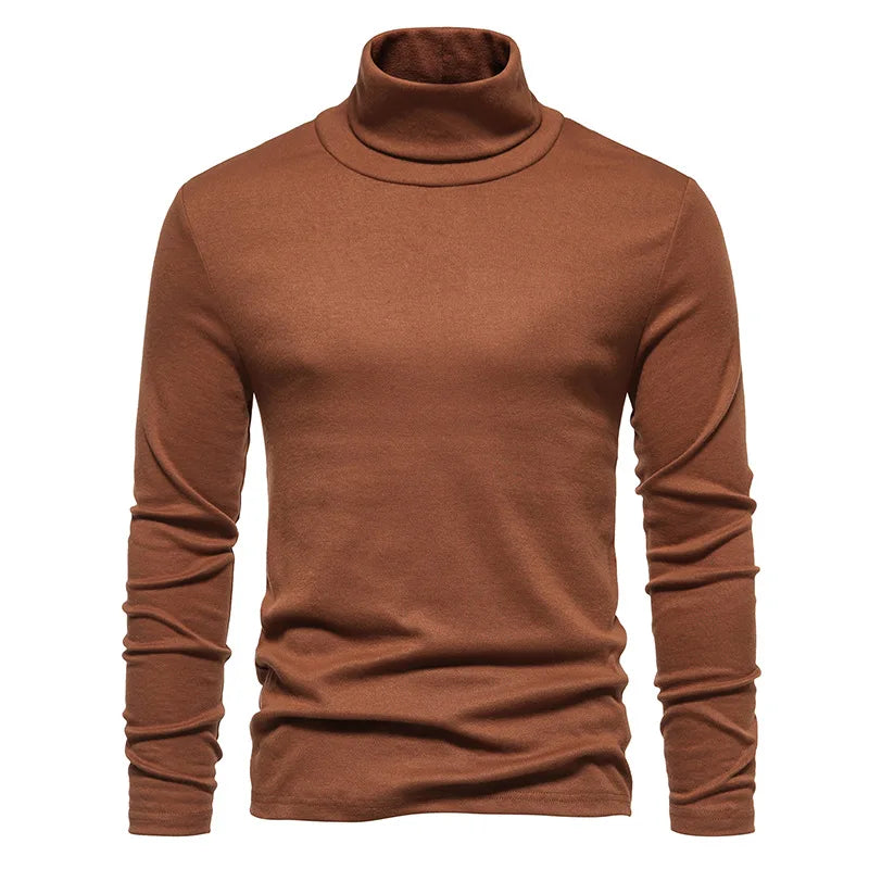 Mens Purple Turtleneck Sweater Autumn Winter Long Sleeve Warm Casual Basic Tops Slim Fit Warm Pullovers Undershirt Men 12 Colors