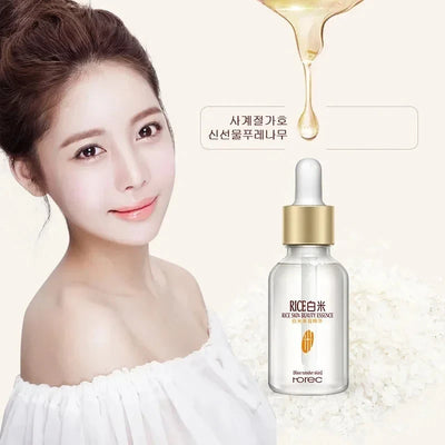 White Rice Face Serum Shrink Pores Brightening Whitening Cream Anti Aging Lines and Wrinkles for Glowing Skin Firm Care Essence