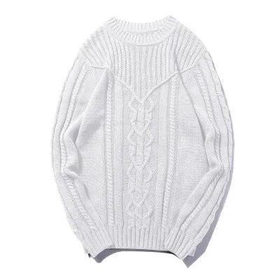 Vintage Basic Men Sweaters Solid Color O-neck Long sleeve Knitted Male Pullover Winter Fashion New Warm Sweater for Men Knitwear