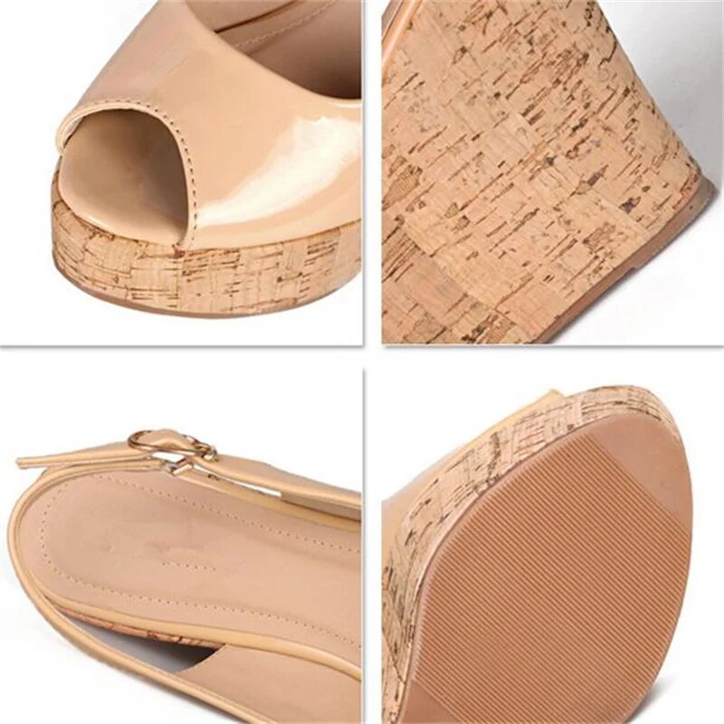 Small Yards:30 31 32 33-Plus Size:42 43 Brand Ladies Wedges Sandals High Heels Platform Ankle Strap Shoes Woman Wedding Pumps