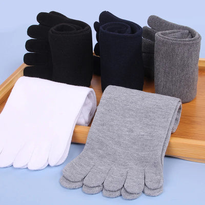 5pairs Solid Color Toe Socks Breathable Cotton Five Fingers Socks Sports Running Sweat Absorbent Antibacterial Ankle Crew Socks