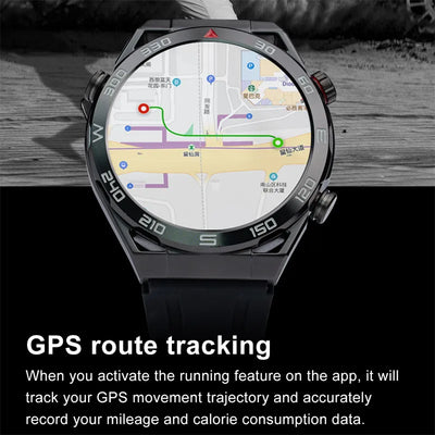 2024 New NFC Smart Watch Men GPS Track 454*454 HD AMOLED Screen Compass Heart Rate BT Call IP68 Waterproof SmartWatch For Ios