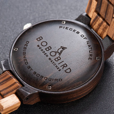 BOBO BIRD Antique Wood Watches for Man Date and Week Display Luxury Brand Watch in Wooden Gift Box relogio masculino Dropship