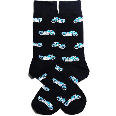 NEW Motorcycles electric cars go-karts bicycles car vehicle Cotton Crew Socks Happy Funny Men Socks