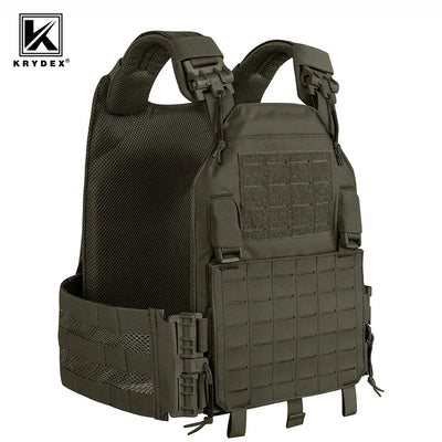 KRYDEX 500D Tactical Vest Laser Cutting MOLLE LAVC Plate Carrier Quick Release Buckle Airsoft Military Paintball CS Vest Gear