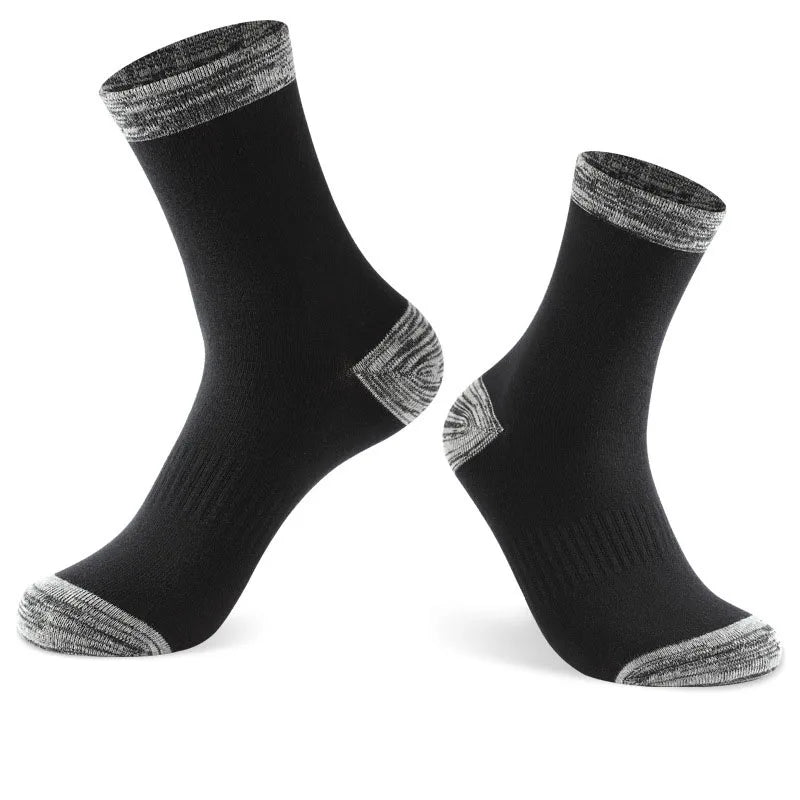 3 Pair Winter Men Socks Cotton Black Leisure Business Long Socks Walking Running Hiking Thermal Socks For Male Plus Size 42-48