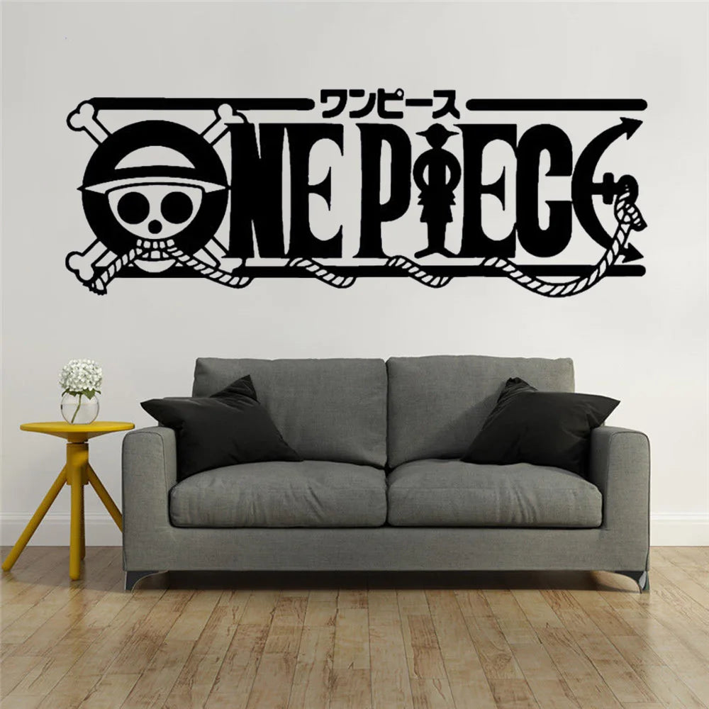 Animated Cartoon Japanese Anime One Piece Logo Vinyl Wall Stickers Kids Room Playroom Bedroom Home Decor Sticker Gift