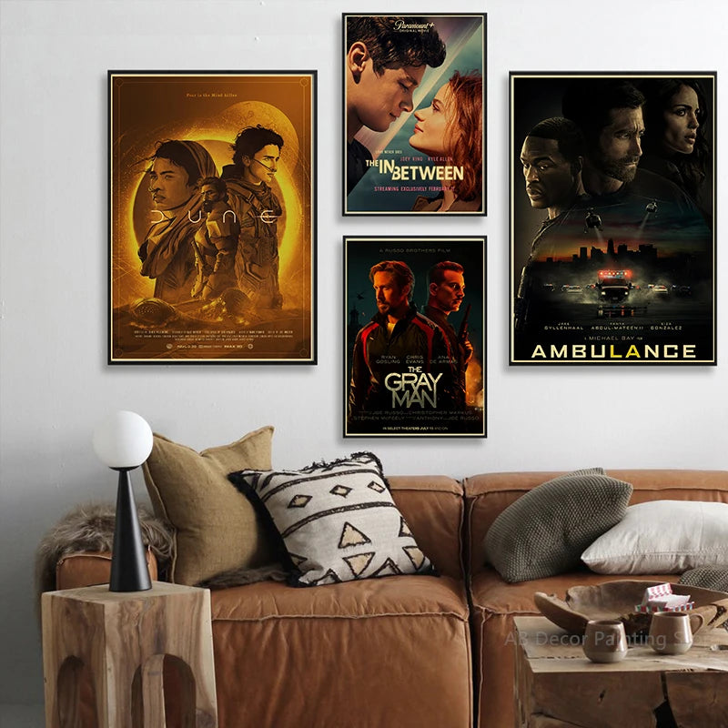 Retro Popular Movie Posters Film TV Dune Django Kraft Paper Prints Vintage Home Room Bar Cafe Aesthetic Art Wall Decor Painting