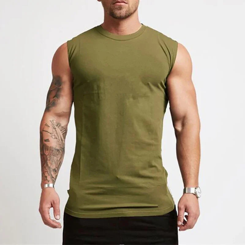 2023 Gym Workout Sleeveless Shirt Tank Top Men Bodybuilding Clothing Fitness Mens Sportwear Vests Muscle Men Tank Tops