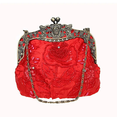 2023 New Vintage Beaded Evening Bag Embroidered Bag Diamond Sequined Clutch Hand Bag Bride Bag  Free Shipping