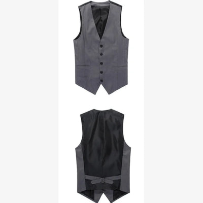 High-quality Cotton Men Fashion Design Suit Vest Grey Black High-end Male Business Casual Suit Vest Plus Size 7XL