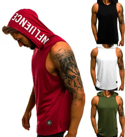 New Fashion Moto Biker Hooded Mens Tank Tops Joggers Summer T Shirt Men Sleeveless Top Fly Cool Street Top Mens Clothes M-3XL